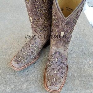 Corral Antique Gray Studded Cowboy Boots